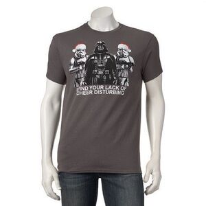Star Wars Men’s Dark Gray Darth Vader Holiday Graphic Tee